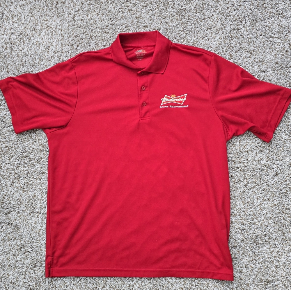 Core365 Men's Red Extra Large Budweiser Polo